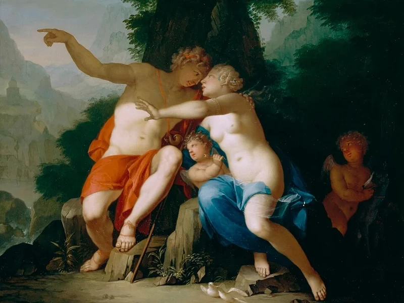 1670-Mattheus Terwesten - Venere e Adone